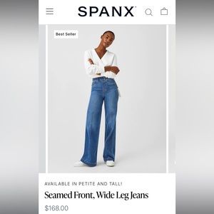 Spanx Seamed Front Wide Leg Jeans NWT